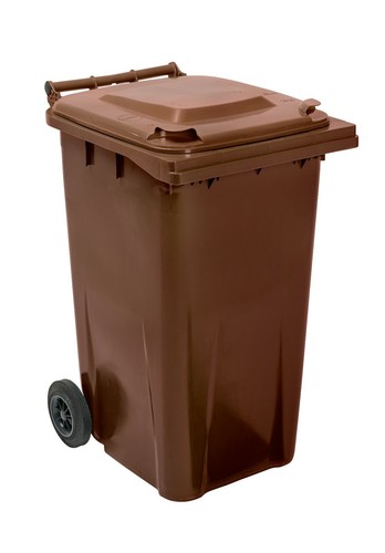 Brown 240 litre wheelie bin - bin,