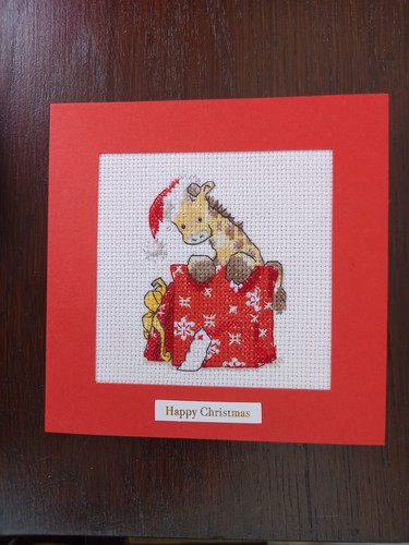 Completed cross stitch card - stitch,