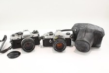 SLR Vintage Film Cameras Inc Olympus OM10 & Pentax MX Both w/ Lenses x 2