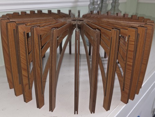 Pair large ufo sunburst wooden - ufo,