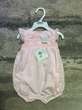 Baby girl smocked pink - , romper
