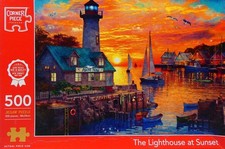 Corner Piece 500 Piece Jigsaw Puzzle - The Lighthouse at Sunset - New