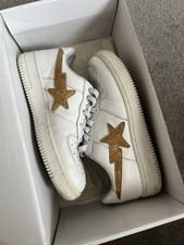 Bapesta Pony Hair White Leather 2004 Trainers Bape Bathing Ape UK7.5 US8.5