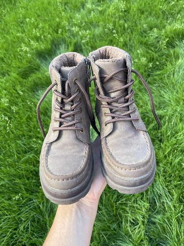 Brown walking style boots - brown,