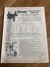 1917 w.h. willcox of london double sided print. penberthy auto positive injector