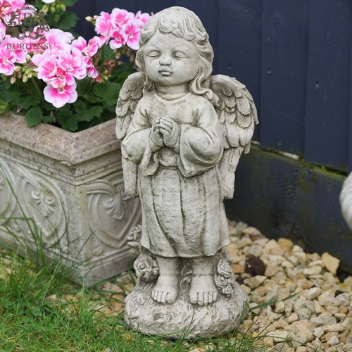 Standing cherub stone statue - standing,