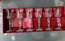 RCR Crystal Champagne Flutes Glasses Set Cut Glass Stemware made In ITALY Boxed