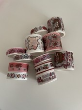 CUTE WASHI TAPE 12 ROLL SET BIG SMALL RED PINK WHITE SCRAPBOOK JOURNAL NEW USED