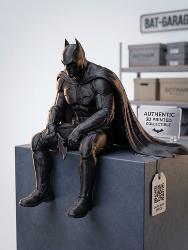 Batman sitting edge statue - sitting, 3d