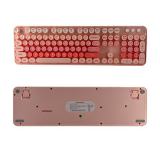 Cute Wireless Pink Keyboard Mouse Combo Full-Size QWERTY 2.4G for PC Laptop