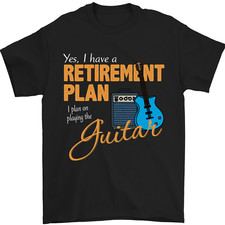 Guitar Retirement Plan Guitarist Acoustic Mens T-Shirt 100% Cotton