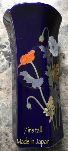 Vintage blue porcelain - blue, vase