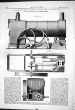 Old Print 1882 Semi-Portable