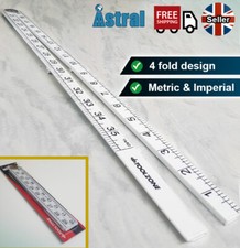 1M Folding Ruler | Metric-Imperial Scale | 4-Fold Yard Stick | Carpenters Rule