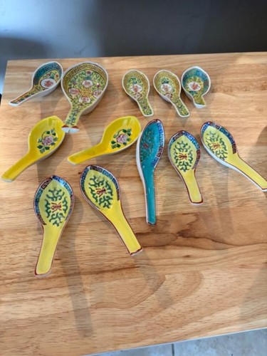 Chinese famille rose - rose, spoon
