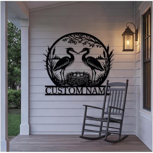 Custom heron name - heron, sign,