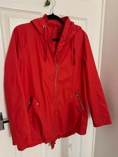 F&F Bright Red Hooded Raincoat / Mac - UK Size 12