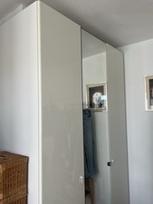 IKEA SET OF 4 PAX VINSTRA HIGH GLOSS OFF WHITE WARDROBE DOORS 229 x 50 cm