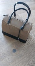 Edina Ronay Cappuccino Brown Patent Leather Handbag
