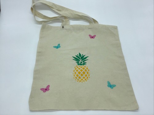 Canvas tote bag pineapple - bag,