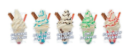 Screwball ice cream stickers - screwball,