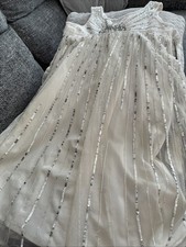 Girls Cream Dress with Silver