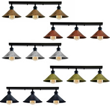 Vintage 3 Way Ceiling Light Modern Kitchen Metal Hanging Pendant Retro Lamp UK