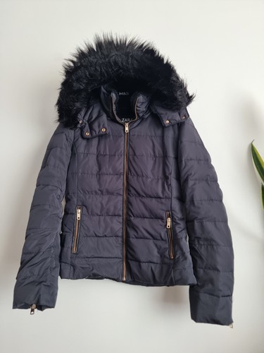 Zara dark navy puffer coat - zara,