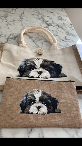 Shitzu dog canvas tote - shitzu,