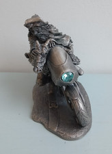 Collectible Vintage Tudor Mint Pewter Wizard & Dragon Riding Motorbike 3181