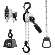 VEVOR Manual Lever Chain Hoist 1/2T 500kg 1.5m Lift Alloy Steel for Warehouse