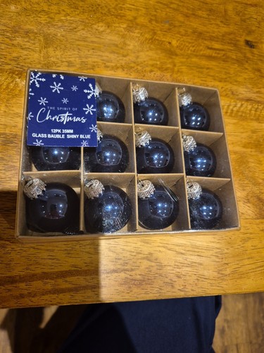 Christmas glass baubles - glass, 12