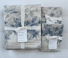 Pottery Barn JARDIN TOILE Duvet King California King & Two King Shams Blue NWT