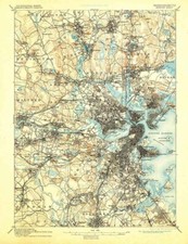1893 Topo Map of Boston