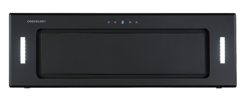 Black glass canopy hood 90cm - black,