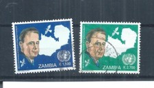Zambia stamps.  2005 Dag Hammarskjold pair used SG 969 & 970 (AQ641)