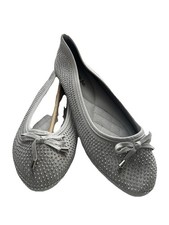 Simply Be Size 6 Extra Wide Fit Silver Sparkly Flat Shoes New With Tags £ 10