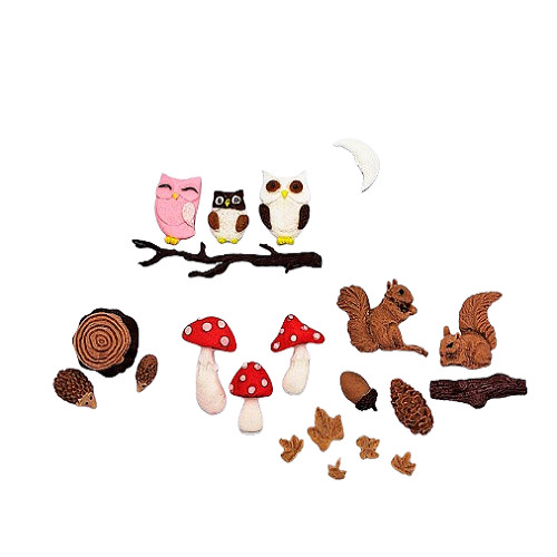 16pcs owls squirrels - 16pcs, owls,squirrels