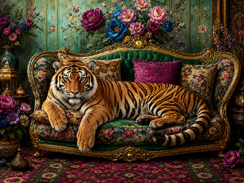 Landscape boho tiger 1 x - landscape,,