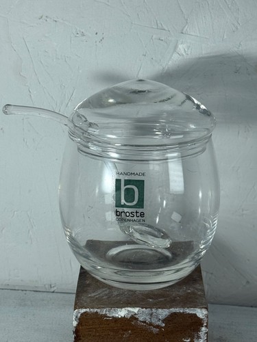 Broste honey pot - glass, with