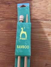 One pair of Pony Bamboo single point 33cm long 5mm knitting needles