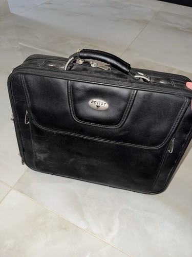 Antler black leather laptop - antler,
