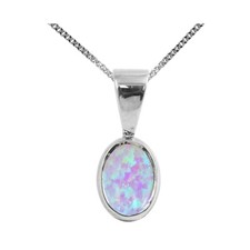 9ct White Gold White Opal