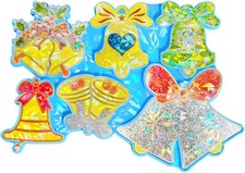 Holographic Christmas Resin Moulds Xmas Pendant Molds Bells DIY Casting - New