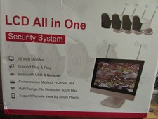4-Channel WiFi Security System - All-in-One Kit (12″ Monitor + NVR + 4 Cameras)