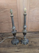 Large Antique Brass Candlesticks Candle Holders Light Lamps 