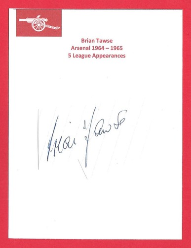 Brian tawse arsenal 1964 - brian, fc