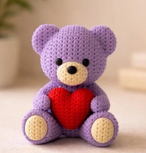 Purple teddy bear - purple,