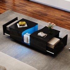 Led Coffee Table With 2 Drawer