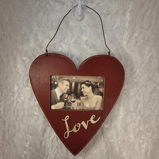 Vintage Red Wooden Heart